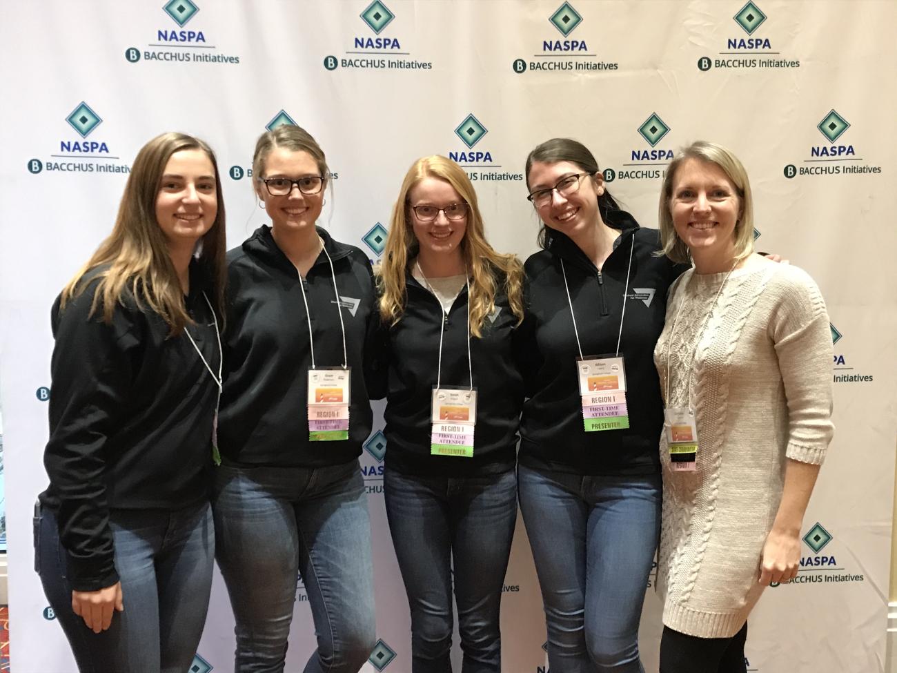 Students from the Springfield College Student Advocates for Wellness recently presented information on the health risks of vaping at the National Association of Student Personnel Administrator (NASPA) General Assembly in Baltimore, Md. 
